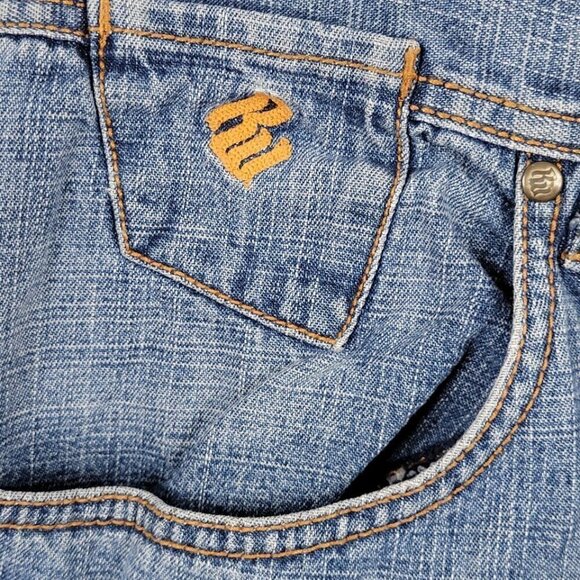 Rocawear Jeans Men Sz 32 32X28 Relaxed Fit Patch Straight Wide Leg Large Pockets - Picture 5 of 15